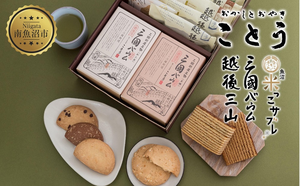 越後三山 山のクッキー 米っこサブレ 三国バウム 和三盆 黒糖 三國バウム 計14個 クッキー チョコチップ ココア サブレ 米粉 和菓子 洋菓子 お菓子 焼き菓子 セット 菓子詰合せ 詰め合わせ