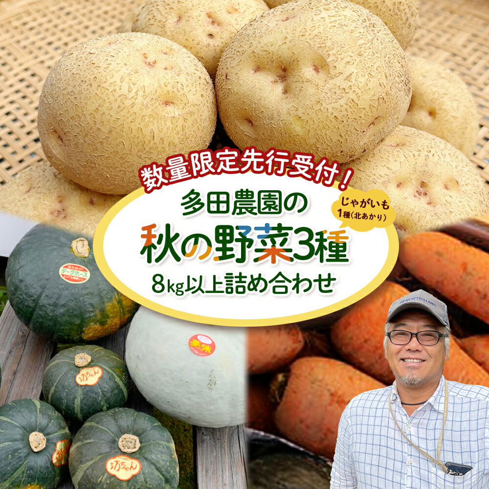 【ふるさと納税】【数量限定先行受付！】多田農園の秋の野菜3種8kg以上詰め合わせ（北あかり）【51009】