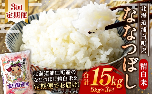 【 3回定期便 】〈 令和8年産 〉 浦臼産 ななつぼし 精白米 5kg お米 米 こめ コメ 白米 白飯 飯 ご飯 おにぎり ブランド米 ブランド 国産 北海道産 和食 定期 定期配送 【 2026年10月下旬より順次発送 】