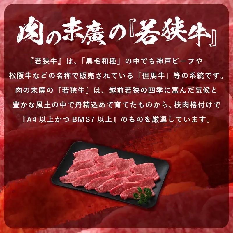 【ブランド肉】若狭牛 和牛肩ロース 焼肉用 計1kg 国産肉 冷凍 [e02-d005]