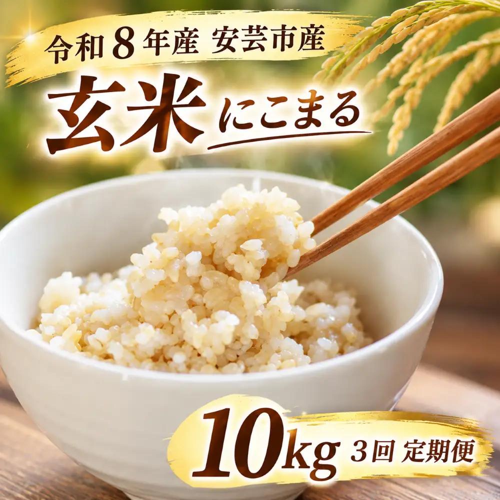 先行受付 令和8年産 にこまる玄米 30kg 10kg×3回 定期便 【にこまる】