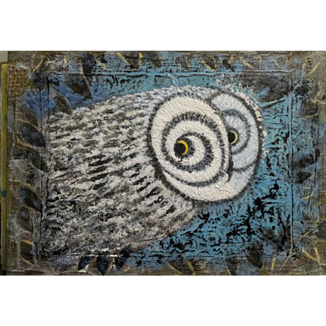 【ふるさと納税】 【 限定 1点 】ふくろう・森の番人 絵画 絵 アート アトリエ 飛動庵