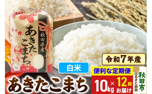 《定期便12ヶ月》 あきたこまち 10kg(5kg×2袋)  令和7年産 【白米】秋田県産