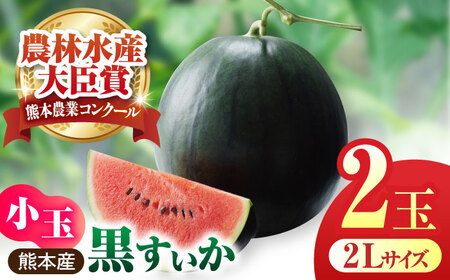 熊本スイカ 黒小玉スイカ2玉2Lサイズ西瓜すいかZCM009
