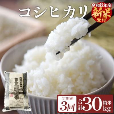 ふるさと納税 石巻市 〈先行受付〉【定期便3回】令和8年産 コシヒカリ 精米 30kg (10kg×3) 新米 こめ コメ