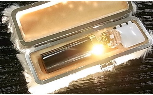 老舗ハンコメーカープロデュース。君を守りたい！美しき『白馬王子』きらめきHANKOセット（12×60㎜・15×60㎜）２本セット。ブラック　鈴木屋印材店[5839-9145]