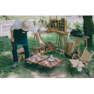 ふるさと納税 有田川町 アウトドア用【ヘリンボーン天板】キャンプテーブル(SIL CAMP) |  | 03
