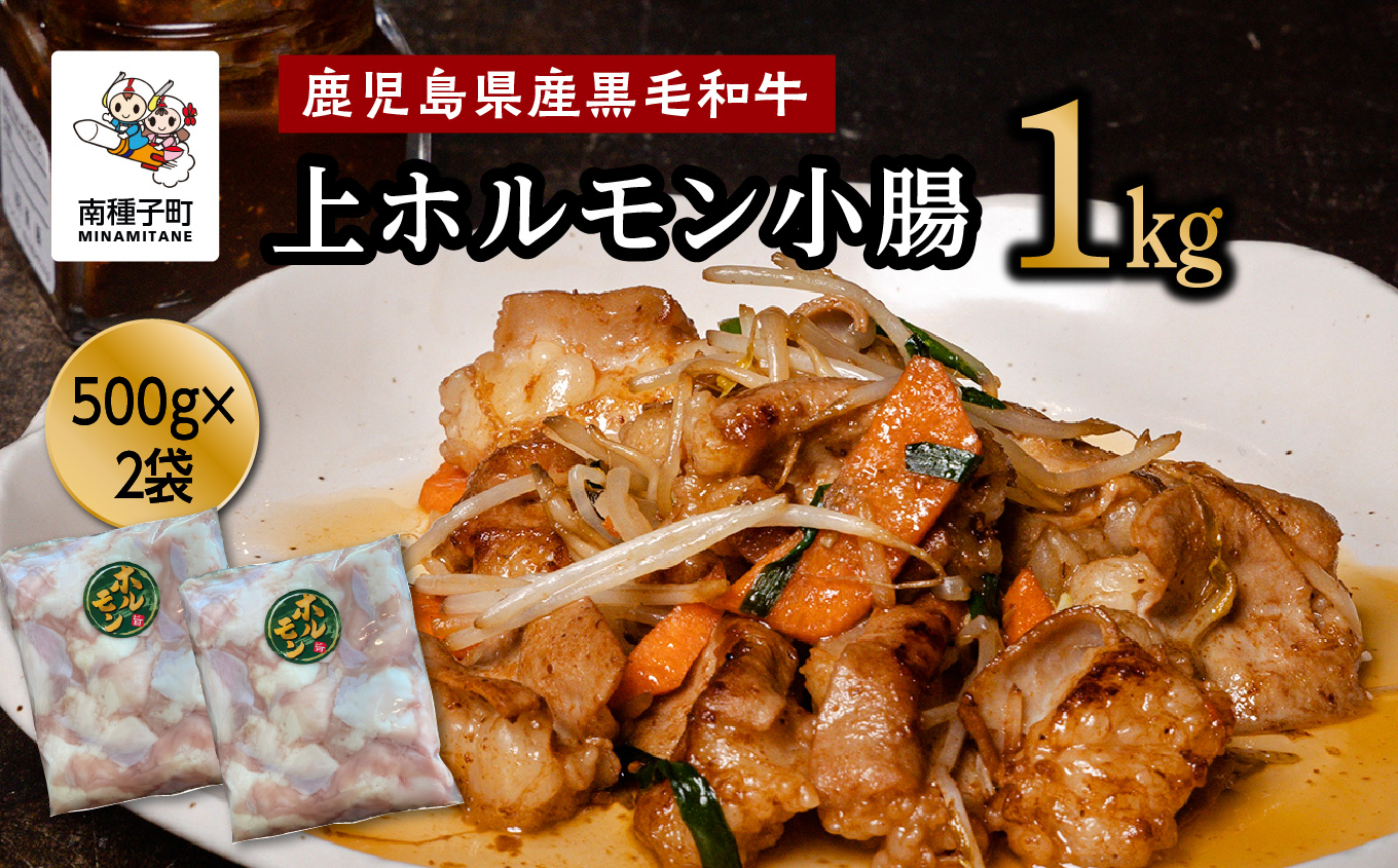 鹿児島県産黒毛和牛 上ホルモン小腸1kg（500ｇ×２袋）【Meat you Kitchen姫ファーム】