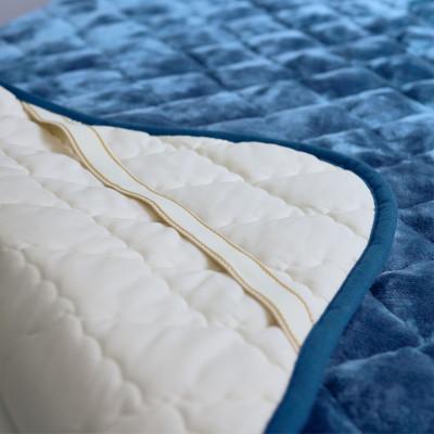 ふるさと納税 和泉市 【アクリル敷きパッド 極暖 吸湿発熱 シングルサイズ ライトブルー】100×205cm 大阪府和泉市 |  | 03