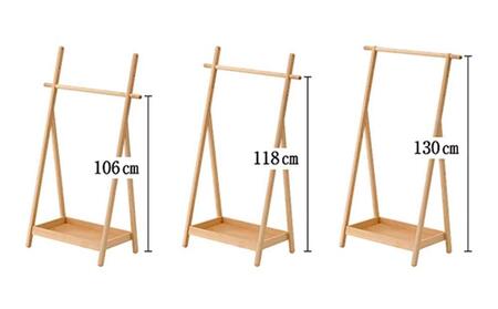 子どもラック （W:75.5×H:130×D:41cm） 【 旭川家具 北海道 旭川市 木製 家具 高さ調節OK 3段階調節 コート掛け ハンガーラック 洋服掛け 木製ラック トレー 鞄置き ズボン置
