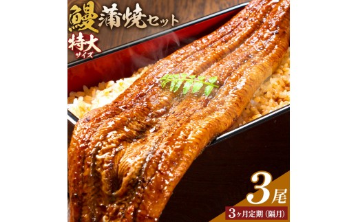 【隔月定期便全3回】＼特大サイズ／ 鹿児島県産 鰻蒲焼真空セット！ 3尾  タレ・山椒付！ 株式会社薩摩川内鰻 《お申込みの翌月出荷》  鹿児島県 さつま町 送料無料 ウナギ 丑の日 うなぎ 刻み グルメ 特大 鰻 蒲焼 真空