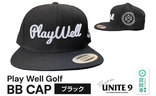 Play Well Golf BB CAP ブラック フリーサイズ FUN工房UNITE9