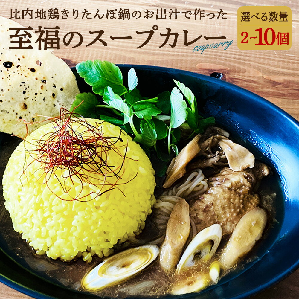 【ふるさと納税】【選べる内容量】比内地鶏きりたんぽ鍋のお出汁で作ったスープカレー 2~10個 【55P2808_80P2803_130P2803_255P2802】 カレー スパイスカレー 東北 秋田県 大館市 KARASHIA