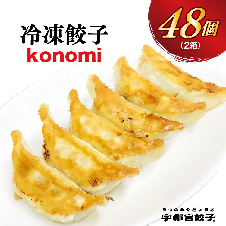 【ふるさと納税】【konomi】餃子24 個入×2箱【ぎょうざ ギョウザ ギョーザ 冷凍食品 冷凍餃子 惣菜 夜ご飯 おかず おつまみ 手軽 時短 お取り寄せ グルメ 送料無料 栃木県 宇都宮市】※配送不可地域：離島