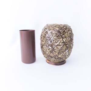 0160106 竹細工 花器 ～蓑篭(小)・虎斑竹～