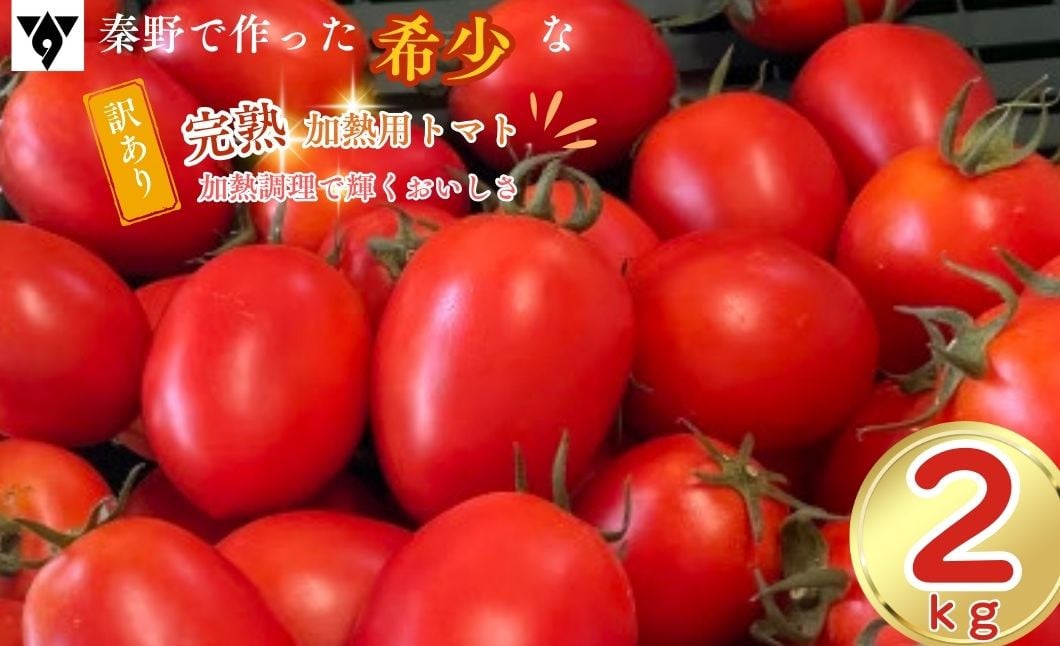 
            【先行予約！2025年6月中旬発送】完熟　訳あり加熱用トマト（2,000ｇ）煮込み 料理 イタリアン トマト料理 ソース コース パスタ スパゲッティ ひと手間 プロ レストラン ミートソース 012-26
          
