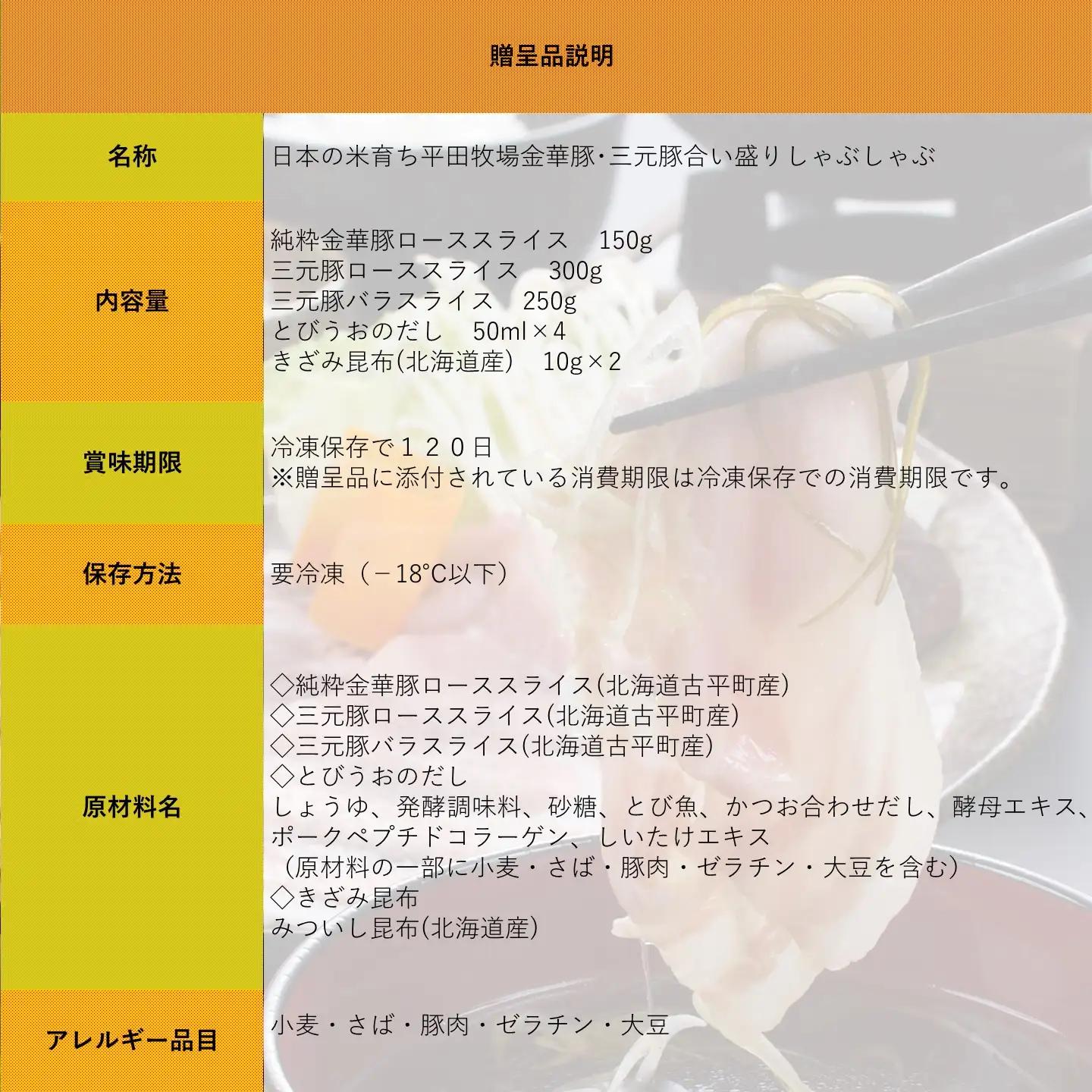 【FN】日本の米育ち平田牧場純粋金華豚・三元豚合い盛り しゃぶしゃぶ