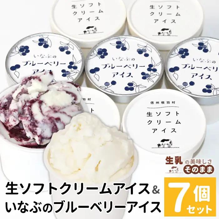 〈即日発送〉生ソフトクリーム＆稲武のブルーベリーアイス 7個セット アイスクリーム ソフトクリーム ブルーベリー  根羽村 ネバーランド 6000円