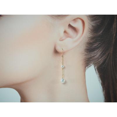 ふるさと納税 甲府市 K18 あこや真珠 デザイン パールピアス【JE275】 |  | 02