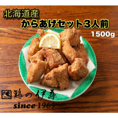 【鶏の伊藤】北海道産からあげセット 3人前  1.5kg 北海道 十勝 帯広【配送不可地域：離島】