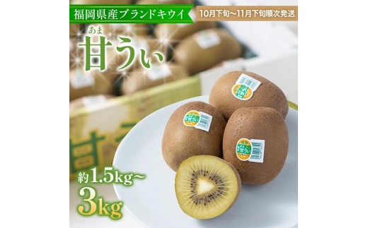 
                  《先行予約》期間限定 福岡県産ブランドキウイ「甘うぃ」美容 健康 ビタミンC キウイフルーツ 1.5・3kg 南国フルーツ CO-S0006 CO014 CO015
                