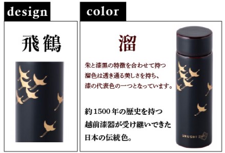 URUSHIPOKETLE　飛鶴デザイン 120ml　溜