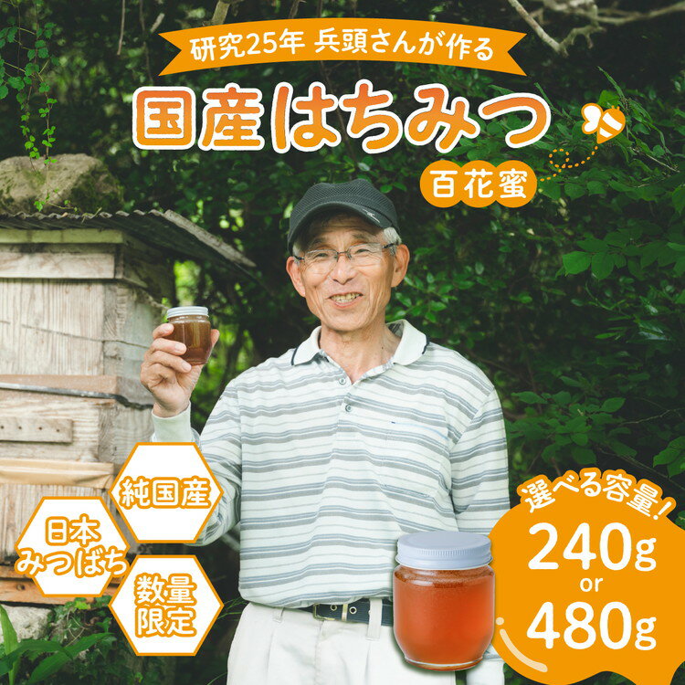【ふるさと納税】＼選べる容量／【先行予約】兵頭さん家の国産はちみつ | 国産 百花蜜 蜂蜜 ハチミツ 深山ミツバチ 研究25年 日本ミツバチ ※2025年9月下旬頃より順次発送予定 ※離島への配送不可