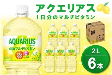 アクエリアス 1日分のマルチビタミン PET 2L (6本)【アクエリ スポーツ飲料 夏バテ予防 水分補給 ビタミン補給 ビタミンC ミネラル クエン酸 2L 2リットル ペットボトル ペット スポーツ イベント】Z1-F090009