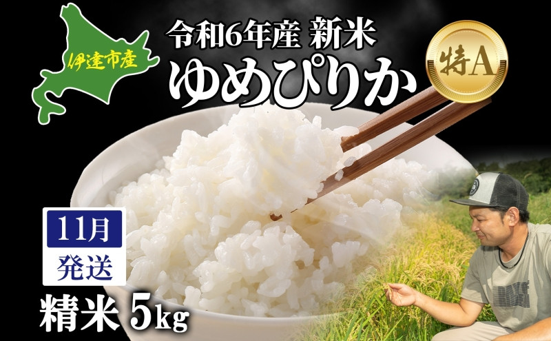 
[№5525-0824] 11月発送 令和6年産 新米 ゆめぴりか 5kg 精米 特A ブランド米 お米 うるち米 白 ごはん 炊き立て もちもち 備蓄 保存 ギフト 贈り物 人気 北海道産 お取り寄せ 農園 産地直送 takke farm 送料無料 北海道
