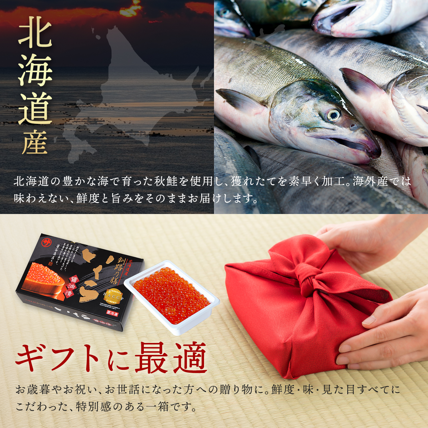 【定期便 3ヶ月連続】北海道産 いくら醤油漬け 500g（250g ×2パック） 小分け　| 国産 北海道産 いくら いくら醤油漬 イクラ ikura 天然 鮭 サーモン  鮭卵 鮭いくら 北海道_イ