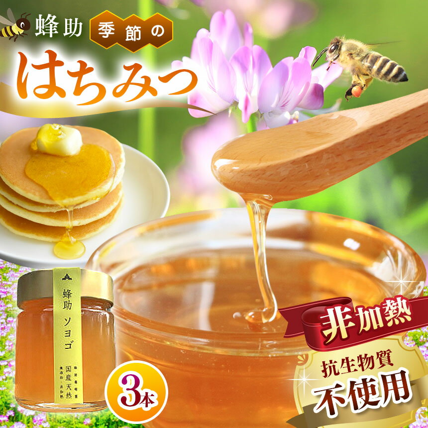 【ふるさと納税】 【 抗生物質不使用 】【 非加熱 】 蜂助の季節のはちみつセット 240g×3本 | 季節 はちみつ 蜂蜜 ハチミツ 兵庫県 上郡町