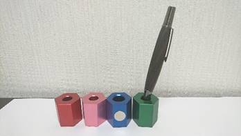 アルミ 対辺27mmペン立て六角（1本用）（ピンク）[NK03]