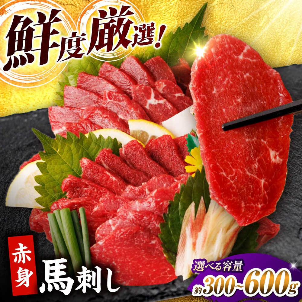 【ふるさと納税】《選べる容量！》赤身馬刺し 計約300g～約600g（約100g×3～6パック） タレ付き 馬刺し 馬肉 桜肉 馬 肉 ヘルシー 赤身 便利 小分け 冷凍 刺身 九州 熊本県 山鹿 小分け おつまみ 送料無料【馬刺しの郷 民守】[ZBL004]