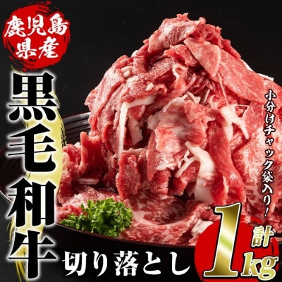 
                  鹿児島県産 黒毛和牛 切り落とし 計約1kg(約500g×2パック)(枕崎市) A8-128【1745190】
                