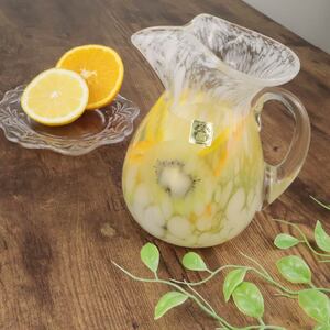 手造り 吹きガラス 水差し 青 フラワーベース biidoro007_2