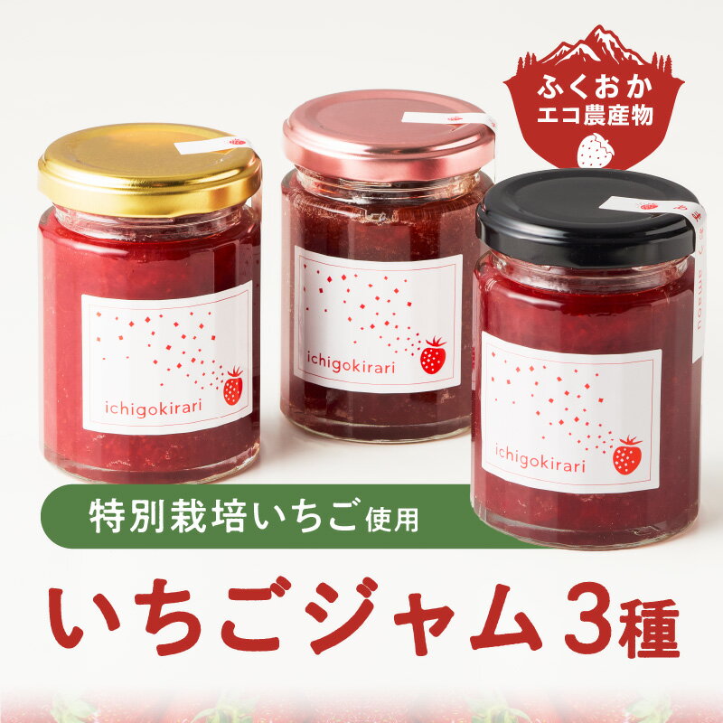 【ふるさと納税】いちごジャム3種セット 特別栽培いちご使用 120g × 3個 詰め合わせ 化粧箱入り 瓶 エコ農産物 濃厚 あまおう いちごの王様 ブレンド すず 風味豊か 華やか 糖度 高い スコーン ワッフル トースト グルメ 贈り物 福岡県 久留米市 お取り寄せ 送料無料