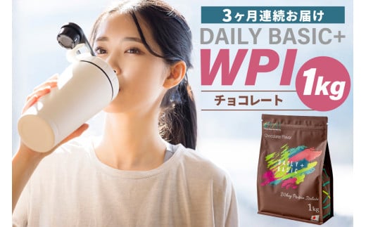 【定期便】DAILY BASIC+ WPI チョコレート（3か月連続お届け）【岐阜県 可児市 プロテイン タンパク質 低糖質 低脂質 健康食品 美容食品 溶けやすい 甘すぎない お取り寄せ】