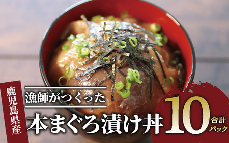 【鹿児島産本まぐろ】漁師が作った本まぐろ漬け丼80g×10P合計800g(指宿山川水産/022-1599) まぐろ 鮪 魚 魚介 海鮮 丼 簡単調理 お手軽