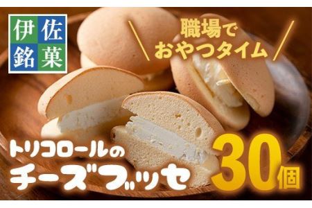 A2-09 伊佐銘菓！トリコロールのチーズブッセ(30個) 伊佐市 特産品 お菓子 洋菓子 スイーツ おやつ 冷凍 冷凍便【ケーキハウストリコロール】