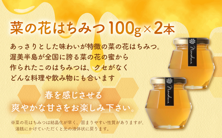 純粋菜の花はちみつ100g 2本 蜂蜜 ハチミツ 蜂蜜
