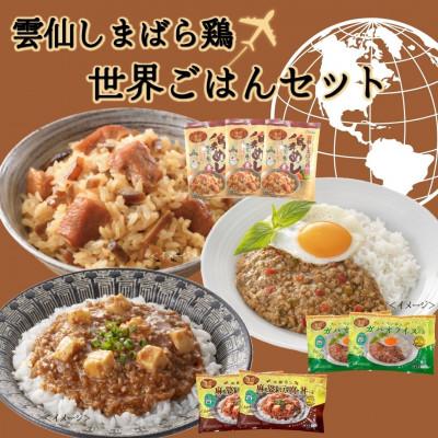 ふるさと納税 長崎県 雲仙しまばら鶏　世界ごはんセット