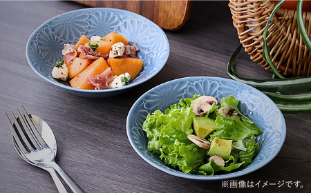 【波佐見焼】マリーゴールド　ボウルM ブルーグレー 4枚セット　食器 皿【翔芳窯】[FE465]