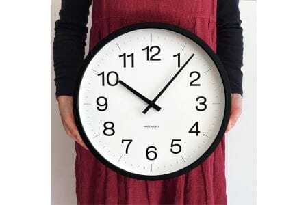 KATOMOKU Muku clock km-116　木製掛け時計（ブラック）