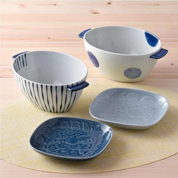 【波佐見焼】どんぶり 角皿 含む オリジナルセットアップ商品 食器 皿 【陶芸ゆたか／アイユー】 [NB62] 波佐見焼