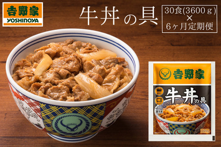 【定期便＿6ヶ月】吉野家 冷凍 牛丼の具：30食(計180食)　レトルト 牛肉