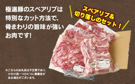 佐藤畜産の極選豚 豚肉切り落とし&スペアリブ合計3.2kgセット | 国産 骨付き肉 詰め合わせ
