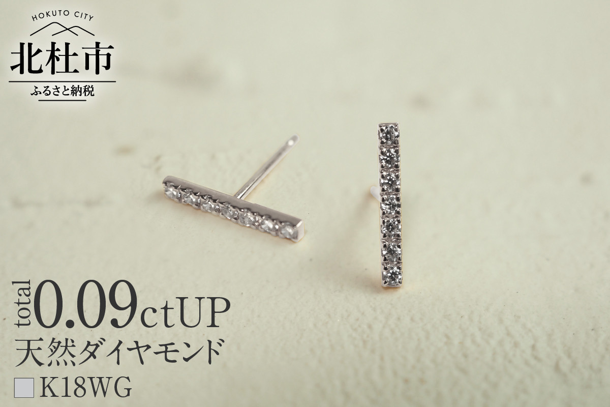 
K18 天然ダイヤモンド　LADDER　ピアス【K18WG】
