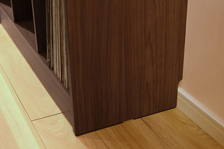 レコードディスプレイラック RCS1030N 木目ナチュラル 《サイズ幅103×奥行34.5×高さ171.5（cm） 重量27kg》 【レコードジャケットを楽しめるディスプレイ 約420枚】組立式 お