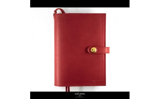 maf pinto (マフ ピント) レザー手帳カバー A6 (文庫本サイズ) レッド 本革 日本製