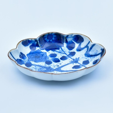 
            有田焼【福泉窯】雲形深皿 流水花
          